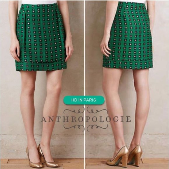 Anthropologie Dresses & Skirts - HD in Paris Anthropologie green/gold skirt size 8